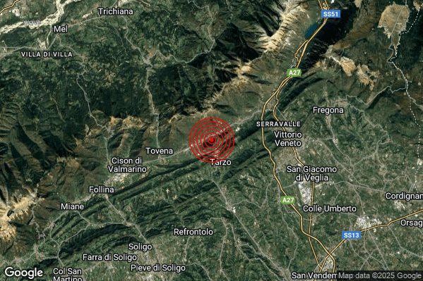 Terremoto 18:04:13 M2.1 epicentro “1 km SW Revine Lago (TV)” Terremoto 18:04:13 M2.1 epicentro “1 km SW Revine Lago (TV)”