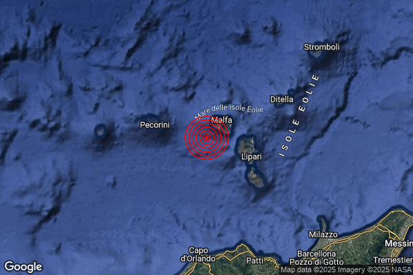 Terremoto 02:26:01 M2.4 epicentro “Isole Eolie (Messina)” Terremoto 02:26:01 M2.4 epicentro “Isole Eolie (Messina)”