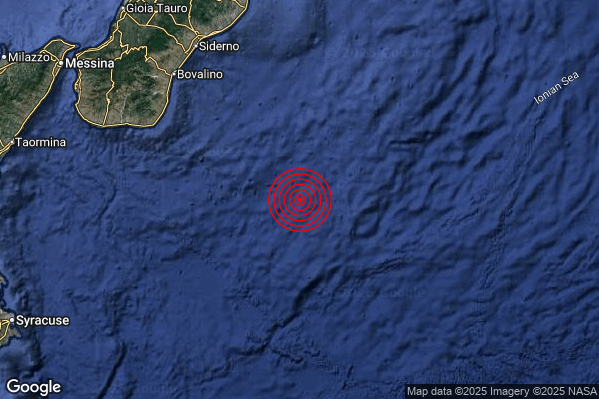 Terremoto 04:59:46 M3.3 epicentro “Mar Ionio Meridionale (MARE)” Terremoto 04:59:46 M3.3 epicentro “Mar Ionio Meridionale (MARE)”