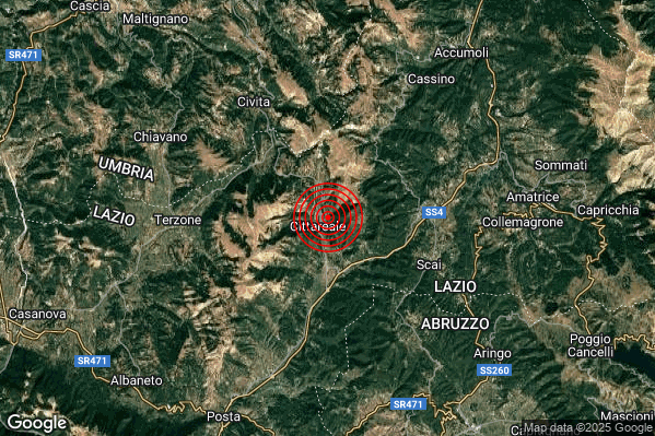 Terremoto 13:57:38 M2.2 epicentro “Cittareale (RI)” Terremoto 13:57:38 M2.2 epicentro “Cittareale (RI)”
