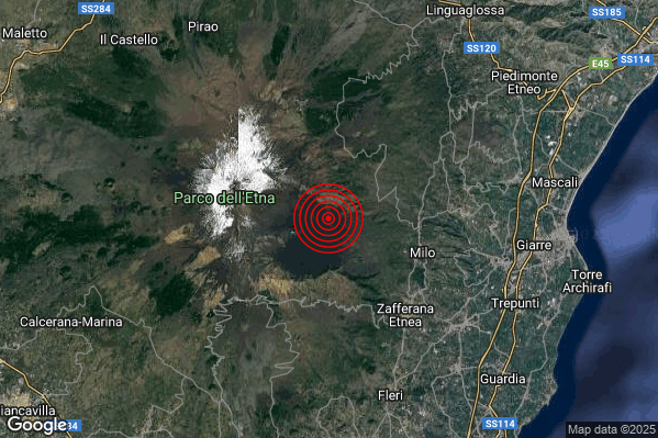 Terremoto 23:25:16 M2.0 epicentro “6 km W Milo (CT)” Terremoto 23:25:16 M2.0 epicentro “6 km W Milo (CT)”