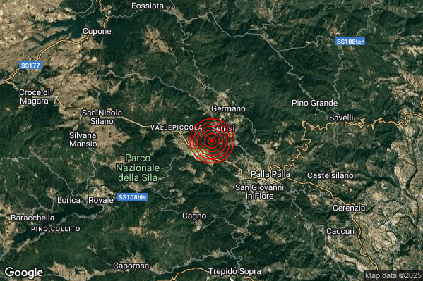 Terremoto 02:33:54 M2.2 epicentro “6 km NW San Giovanni in Fiore (CS)” Terremoto 02:33:54 M2.2 epicentro “6 km NW San Giovanni in Fiore (CS)”