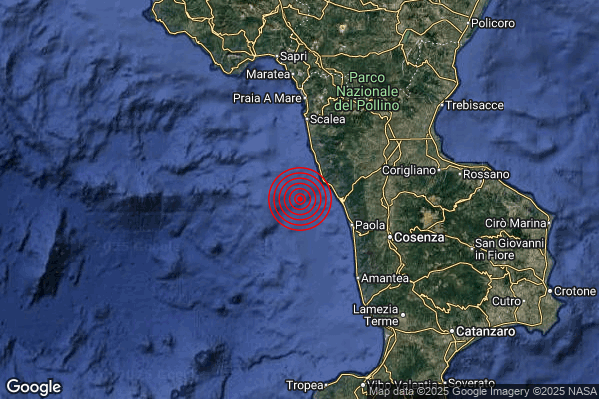 Terremoto 01:33:29 M2.8 epicentro “Costa Calabra nord-occidentale (Cosenza)” Terremoto 01:33:29 M2.8 epicentro “Costa Calabra nord-occidentale (Cosenza)”