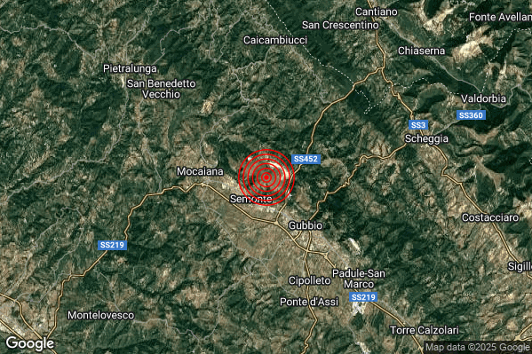Terremoto 14:42:33 M2.0 epicentro “4 km NW Gubbio (PG)” Terremoto 14:42:33 M2.0 epicentro “4 km NW Gubbio (PG)”
