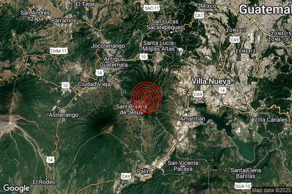 Terremoto 23:41:33 M5.7 epicentro “Guatemala” Terremoto 23:41:33 M5.7 epicentro “Guatemala”