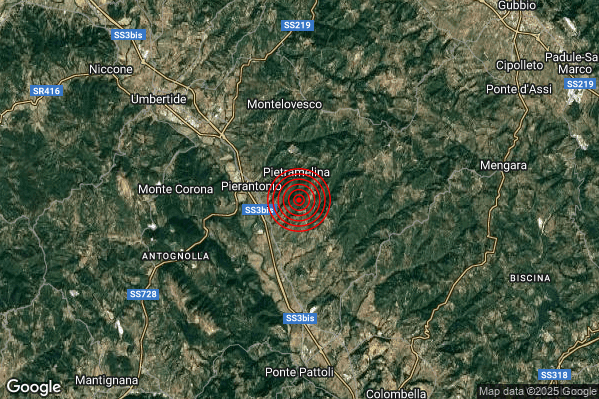 Terremoto 07:03:17 M2.0 epicentro “10 km SE Umbertide (PG)” Terremoto 07:03:17 M2.0 epicentro “10 km SE Umbertide (PG)”