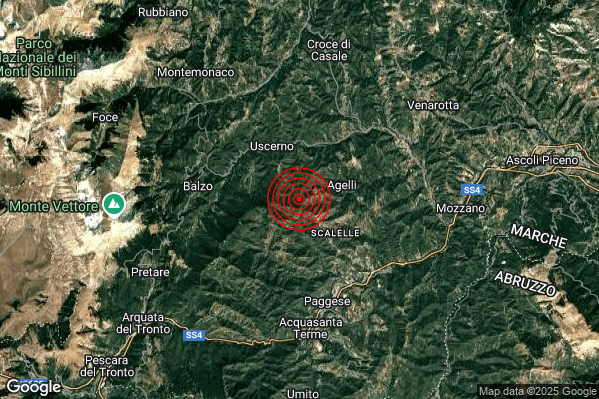 Terremoto 02:31:13 M2.1 epicentro “6 km E Montegallo (AP)” Terremoto 02:31:13 M2.1 epicentro “6 km E Montegallo (AP)”
