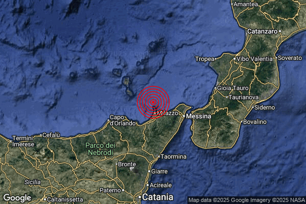Terremoto 11:13:09 M2.7 epicentro “Costa Siciliana nord-orientale (Messina)” Terremoto 11:13:09 M2.7 epicentro “Costa Siciliana nord-orientale (Messina)”