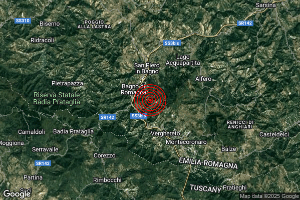 Terremoto 15:25:29 M3.0 epicentro “4 km S Bagno di Romagna (FC)” Terremoto 15:25:29 M3.0 epicentro “4 km S Bagno di Romagna (FC)”