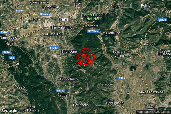 Terremoto 03:21:40 M2.1 epicentro “3 km E Stroncone (TR)” Terremoto 03:21:40 M2.1 epicentro “3 km E Stroncone (TR)”