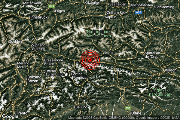 Terremoto 04:08:45 M2.1 epicentro “Confine Italia-Austria (AUSTRIA)” Terremoto 04:08:45 M2.1 epicentro “Confine Italia-Austria (AUSTRIA)”