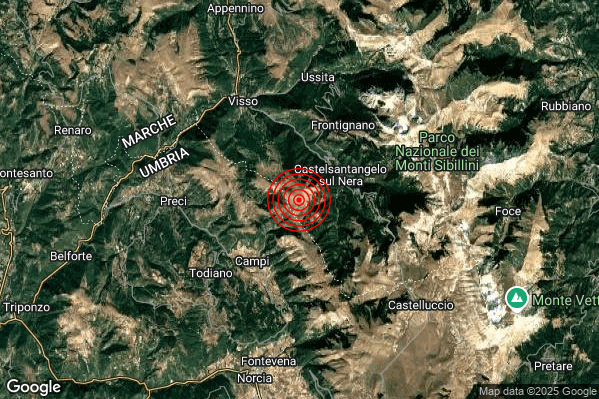 Terremoto 22:25:23 M2.5 epicentro “3 km SW Castelsantangelo sul Nera (MC)” Terremoto 22:25:23 M2.5 epicentro “3 km SW Castelsantangelo sul Nera (MC)”