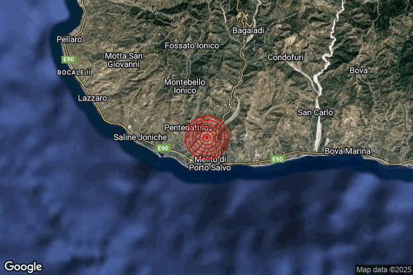 Terremoto 16:21:52 M2.2 epicentro “2 km NE Roghudi (RC)” Terremoto 16:21:52 M2.2 epicentro “2 km NE Roghudi (RC)”