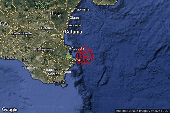 Terremoto 20:32:28 M2.9 epicentro “Costa Siracusana (Siracusa)” Terremoto 20:32:28 M2.9 epicentro “Costa Siracusana (Siracusa)”