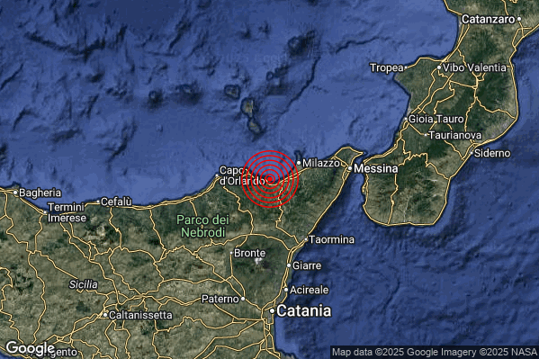 Terremoto 02:17:59 M2.2 epicentro “Costa Siciliana nord-orientale (Messina)” Terremoto 02:17:59 M2.2 epicentro “Costa Siciliana nord-orientale (Messina)”