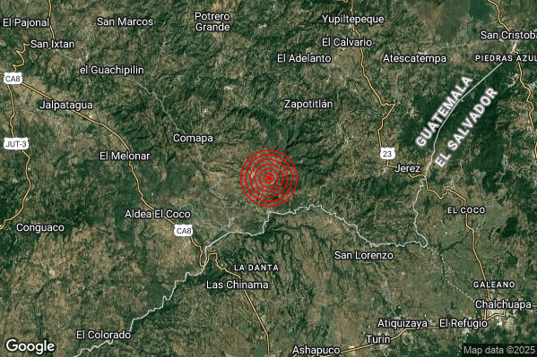 Terremoto 23:25:35 M5.8 epicentro “Guatemala” Terremoto 23:25:35 M5.8 epicentro “Guatemala”