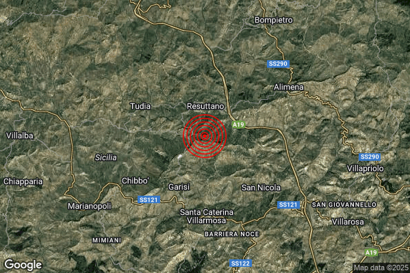 Terremoto 10:09:48 M2.0 epicentro “3 km S Resuttano (CL)” Terremoto 10:09:48 M2.0 epicentro “3 km S Resuttano (CL)”