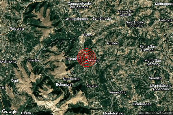 Terremoto 11:44:52 M2.0 epicentro “2 km W Sarnano (MC)” Terremoto 11:44:52 M2.0 epicentro “2 km W Sarnano (MC)”