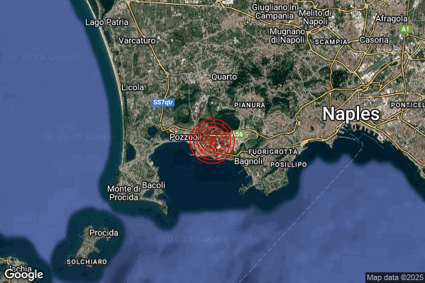 Terremoto 00:45:41 M2.4 epicentro “Campi Flegrei” Terremoto 00:45:41 M2.4 epicentro “Campi Flegrei”
