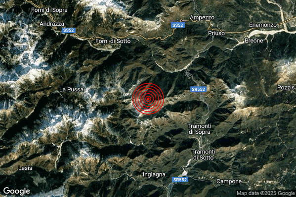 Terremoto 10:16:00 M2.0 epicentro “6 km W Tramonti di Sopra (PN)” Terremoto 10:16:00 M2.0 epicentro “6 km W Tramonti di Sopra (PN)”