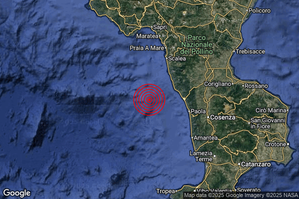 Terremoto 20:34:45 M3.1 epicentro “Costa Calabra nord-occidentale (Cosenza)” Terremoto 20:34:45 M3.1 epicentro “Costa Calabra nord-occidentale (Cosenza)”
