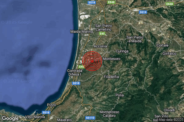Terremoto 02:44:50 M2.7 epicentro “4 km NW Francavilla Angitola (VV)”