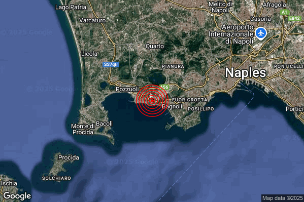 Terremoto 22:57:18 M2.4 epicentro “Campi Flegrei” Terremoto 22:57:18 M2.4 epicentro “Campi Flegrei”