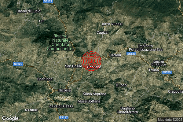 Terremoto 01:25:07 M2.1 epicentro “5 km W Cerami (EN)” Terremoto 01:25:07 M2.1 epicentro “5 km W Cerami (EN)”