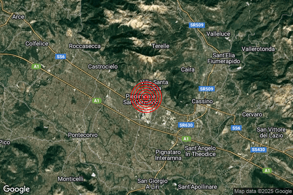 Terremoto 06:41:46 M2.3 epicentro “Piedimonte San Germano (FR)” Terremoto 06:41:46 M2.3 epicentro “Piedimonte San Germano (FR)”