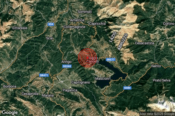 Terremoto 18:00:31 M2.3 epicentro “5 km W Campotosto (AQ)” Terremoto 18:00:31 M2.3 epicentro “5 km W Campotosto (AQ)”