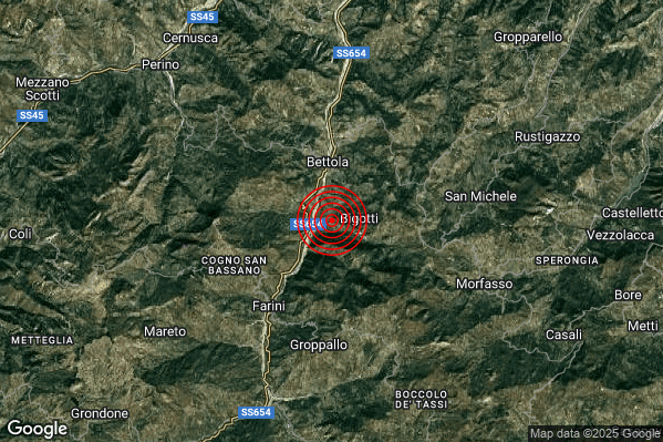 Terremoto 12:23:57 M2.5 epicentro “3 km S Bettola (PC)” Terremoto 12:23:57 M2.5 epicentro “3 km S Bettola (PC)”