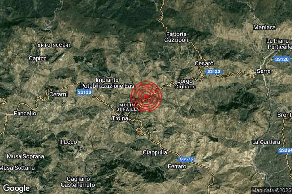 Terremoto 21:55:10 M2.0 epicentro “3 km NE Troina (EN)” Terremoto 21:55:10 M2.0 epicentro “3 km NE Troina (EN)”