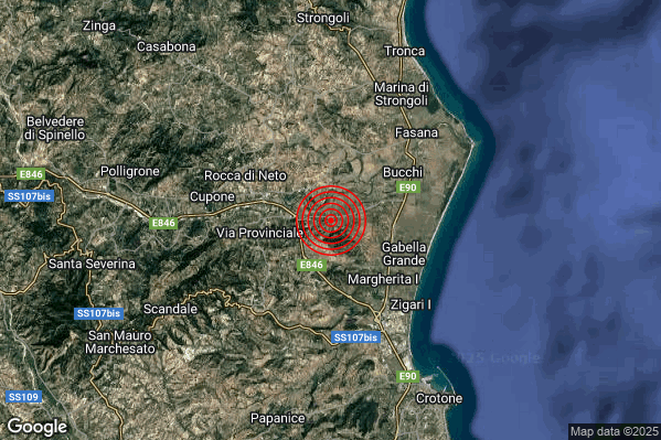 Terremoto 12:48:36 M2.4 epicentro “6 km SE Rocca di Neto (KR)” Terremoto 12:48:36 M2.4 epicentro “6 km SE Rocca di Neto (KR)”