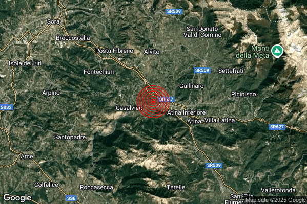 Terremoto 10:53:58 M2.1 epicentro “2 km NE Casalattico (FR)” Terremoto 10:53:58 M2.1 epicentro “2 km NE Casalattico (FR)”
