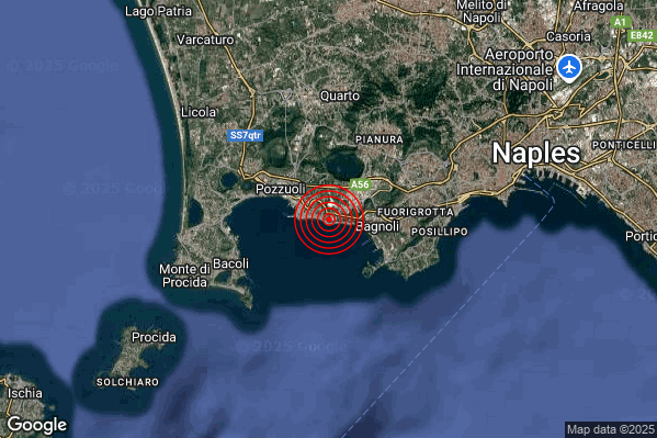 Terremoto 00:33:31 M2.8 epicentro “Campi Flegrei” Terremoto 00:33:31 M2.8 epicentro “Campi Flegrei”