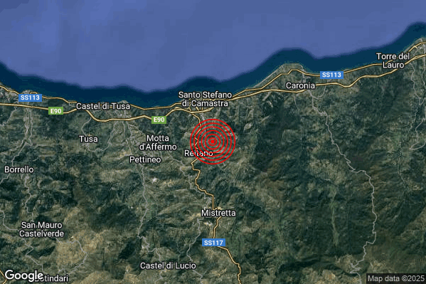 Terremoto 19:09:10 M2.6 epicentro “1 km NE Reitano (ME)” Terremoto 19:09:10 M2.6 epicentro “1 km NE Reitano (ME)”