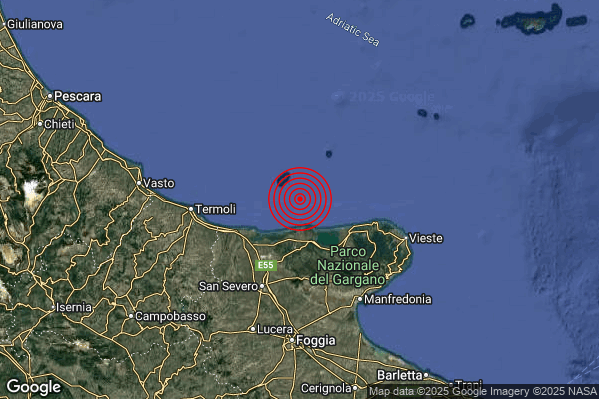Terremoto 23:39:30 M2.6 epicentro “Costa Garganica (Foggia)” Terremoto 23:39:30 M2.6 epicentro “Costa Garganica (Foggia)”