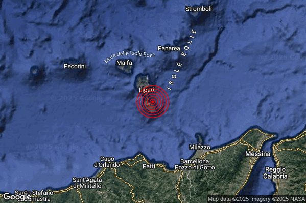 Terremoto 14:09:53 M2.2 epicentro “Isole Eolie (Messina)” Terremoto 14:09:53 M2.2 epicentro “Isole Eolie (Messina)”