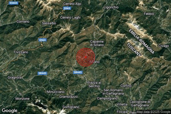 Terremoto 22:27:42 M2.0 epicentro “2 km W Sillano Giuncugnano (LU)” Terremoto 22:27:42 M2.0 epicentro “2 km W Sillano Giuncugnano (LU)”