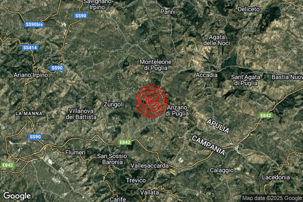 Terremoto 03:47:32 M2.0 epicentro “3 km W Anzano di Puglia (FG)” Terremoto 03:47:32 M2.0 epicentro “3 km W Anzano di Puglia (FG)”
