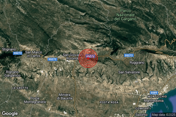 Terremoto 20:22:37 M2.2 epicentro “3 km E San Giovanni Rotondo (FG)” Terremoto 20:22:37 M2.2 epicentro “3 km E San Giovanni Rotondo (FG)”