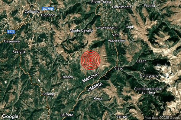 Terremoto 08:26:38 M2.0 epicentro “6 km W Visso (MC)” Terremoto 08:26:38 M2.0 epicentro “6 km W Visso (MC)”
