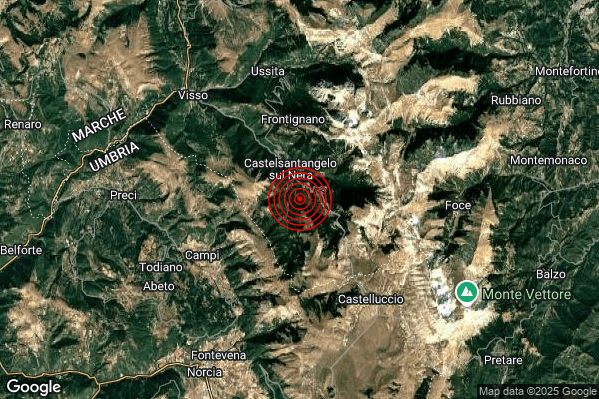 Terremoto 21:58:42 M2.1 epicentro “2 km S Castelsantangelo sul Nera (MC)” Terremoto 21:58:42 M2.1 epicentro “2 km S Castelsantangelo sul Nera (MC)”