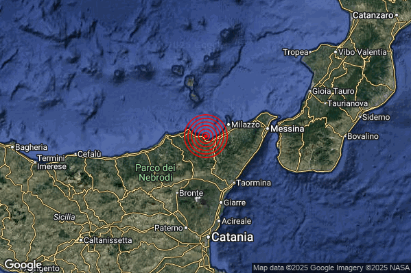 Terremoto 02:11:39 M2.2 epicentro “Costa Siciliana nord-orientale (Messina)” Terremoto 02:11:39 M2.2 epicentro “Costa Siciliana nord-orientale (Messina)”