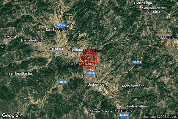 Terremoto 11:27:34 M2.0 epicentro “2 km SW Montone (PG)” Terremoto 11:27:34 M2.0 epicentro “2 km SW Montone (PG)”