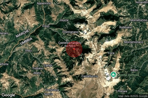 Terremoto 05:26:23 M2.1 epicentro “2 km SE Castelsantangelo sul Nera (MC)” Terremoto 05:26:23 M2.1 epicentro “2 km SE Castelsantangelo sul Nera (MC)”