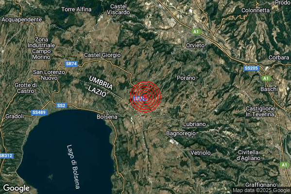 Terremoto 17:52:12 M2.2 epicentro “5 km E Bolsena (VT)” Terremoto 17:52:12 M2.2 epicentro “5 km E Bolsena (VT)”