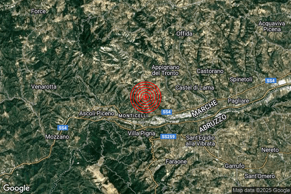 Terremoto 18:34:58 M2.1 epicentro “4 km SW Appignano del Tronto (AP)” Terremoto 18:34:58 M2.1 epicentro “4 km SW Appignano del Tronto (AP)”