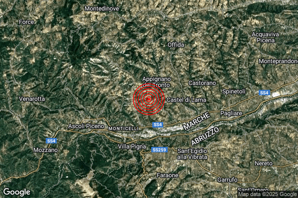 Terremoto 18:55:48 M2.0 epicentro “2 km SW Appignano del Tronto (AP)” Terremoto 18:55:48 M2.0 epicentro “2 km SW Appignano del Tronto (AP)”