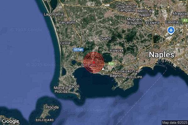 Terremoto 05:11:24 M2.2 epicentro “Campi Flegrei” Terremoto 05:11:24 M2.2 epicentro “Campi Flegrei”